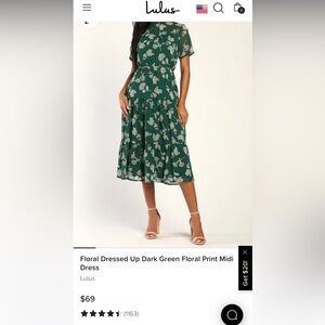 Lulu’s Green Floral Midi Dress